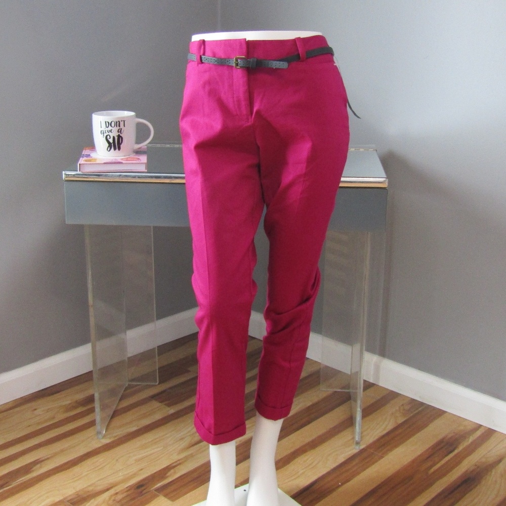 NEW Worthington Ankle Pants Fuchsia Pink Size 8